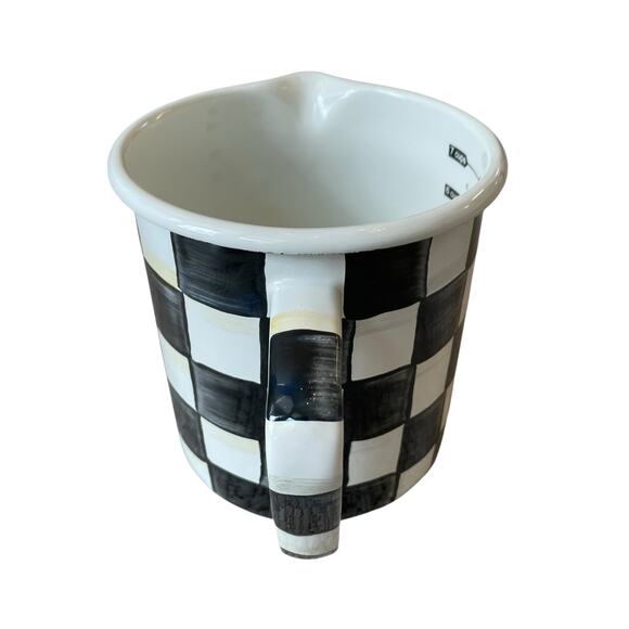 Mackenzie Childs Courtly Check Measuring Cup Hand Painted 7 Cup New - Picture 5 of 16